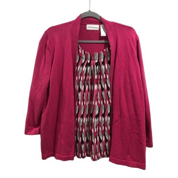 Women's XL Cardigan Sweater Shirt One Piece Alfred Dunner Long Sleeve - Picture 1 of 3